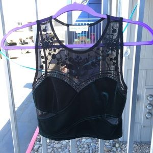 Staring at Stars faux velvet crop top